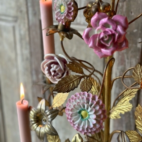French candelabra with pastel flowers 