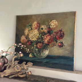 Large French flower painting 