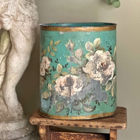 French blue toleware container 